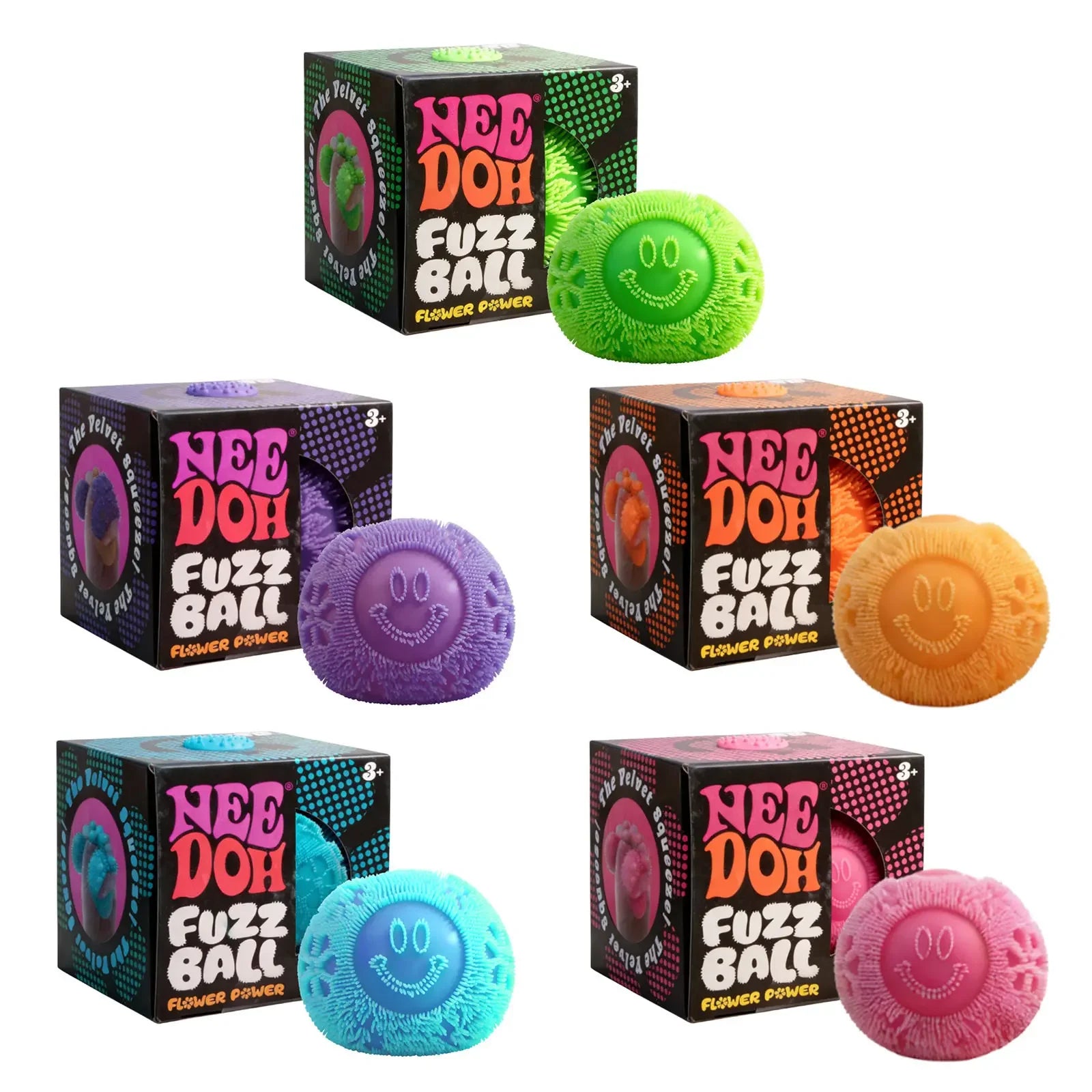Balle Needoh Fuzzball Flower Power - Balle Squishy