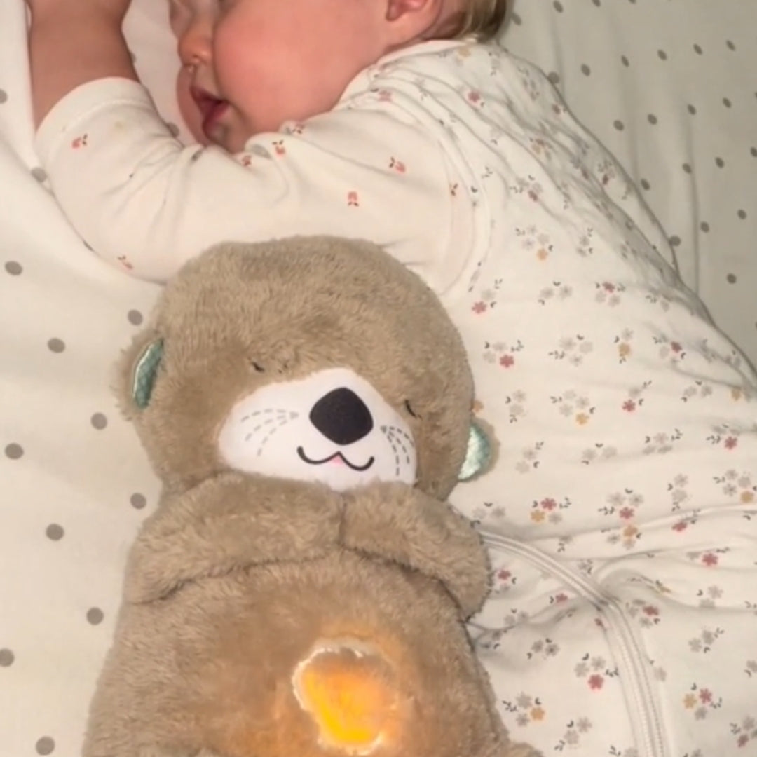 Ma Loutre Câlins Bonne nuit Peluche interactive, Doudou Loutre, Doudou qui respire, Peluche veilleuse Bébé musicale