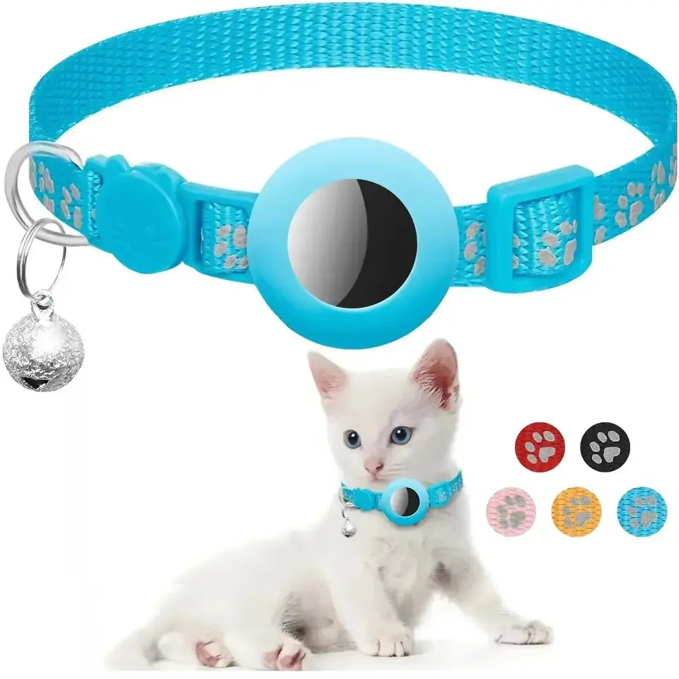 Collier chat avec support AirTag et clochette