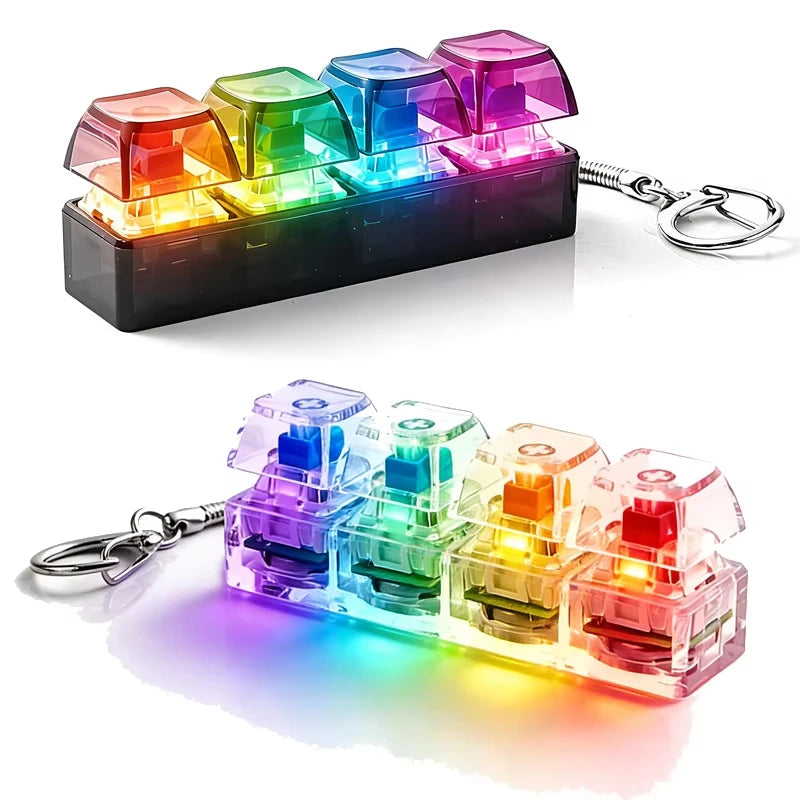 Lot de 2 Porte-clés Fidget Clavier Lumineux