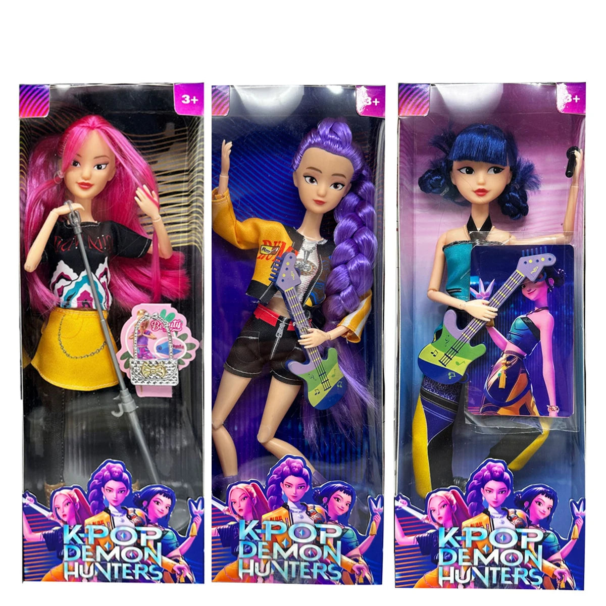 Poupée K-pop Demon hunters Rumi, Zoey et Mira