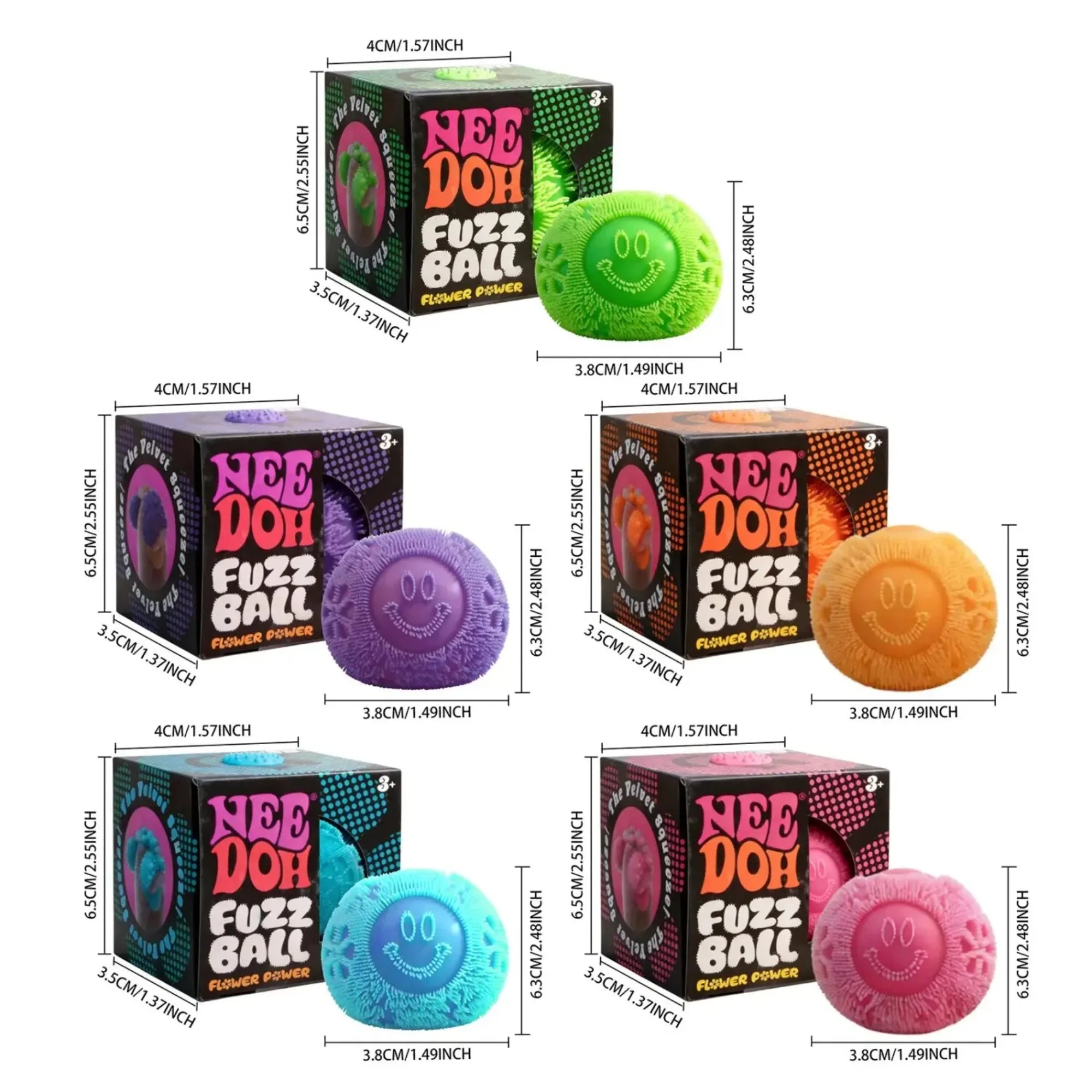 Balle Needoh Fuzzball Flower Power - Balle Squishy