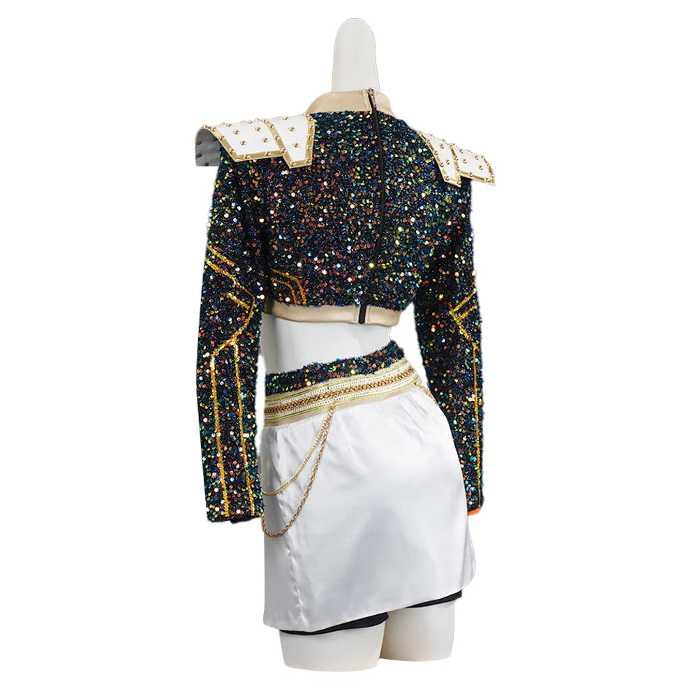 Costume de scène à paillettes K-pop Demon Hunters - Rumi, Zoey, Mira - Déguisement Kpop Demon Hunters