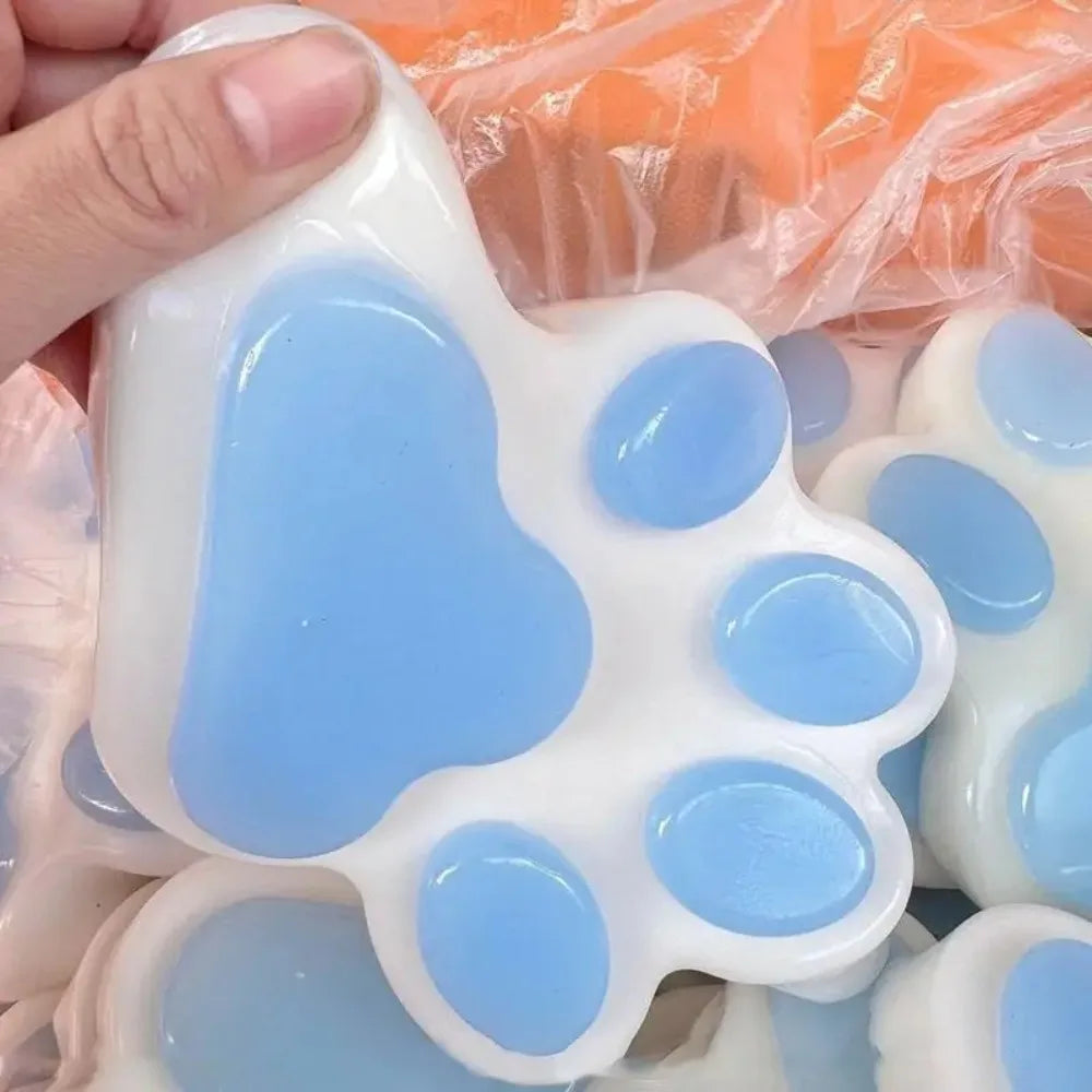 Squishy Patte de Chat Bleu et Rose