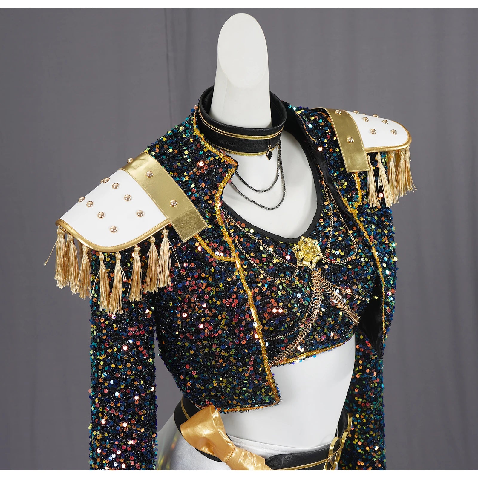 Costume de scène à paillettes K-pop Demon Hunters - Rumi, Zoey, Mira - Déguisement Kpop Demon Hunters
