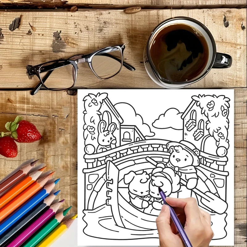 Livre de coloriage - Livre de coloriage adultes - Livre de coloriage enfants - Livre de coloriage anti-stress