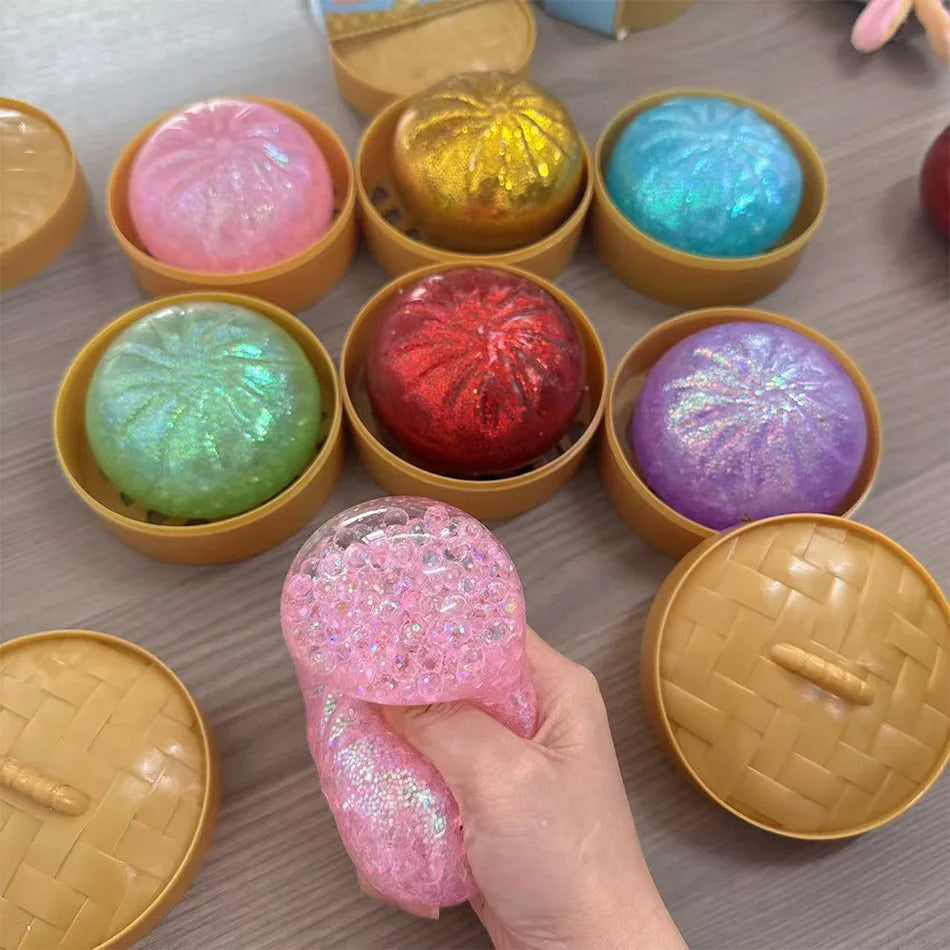 Squishy Dumpling - Ravioli squishy mystère - Squishy à paillettes - Squishy anti stress