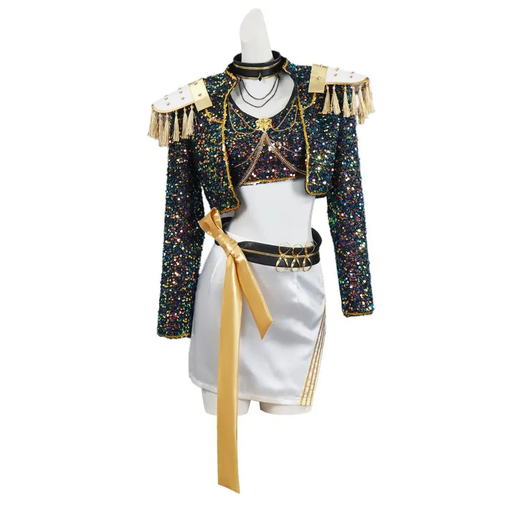 Costume de scène à paillettes K-pop Demon Hunters - Rumi, Zoey, Mira - Déguisement Kpop Demon Hunters
