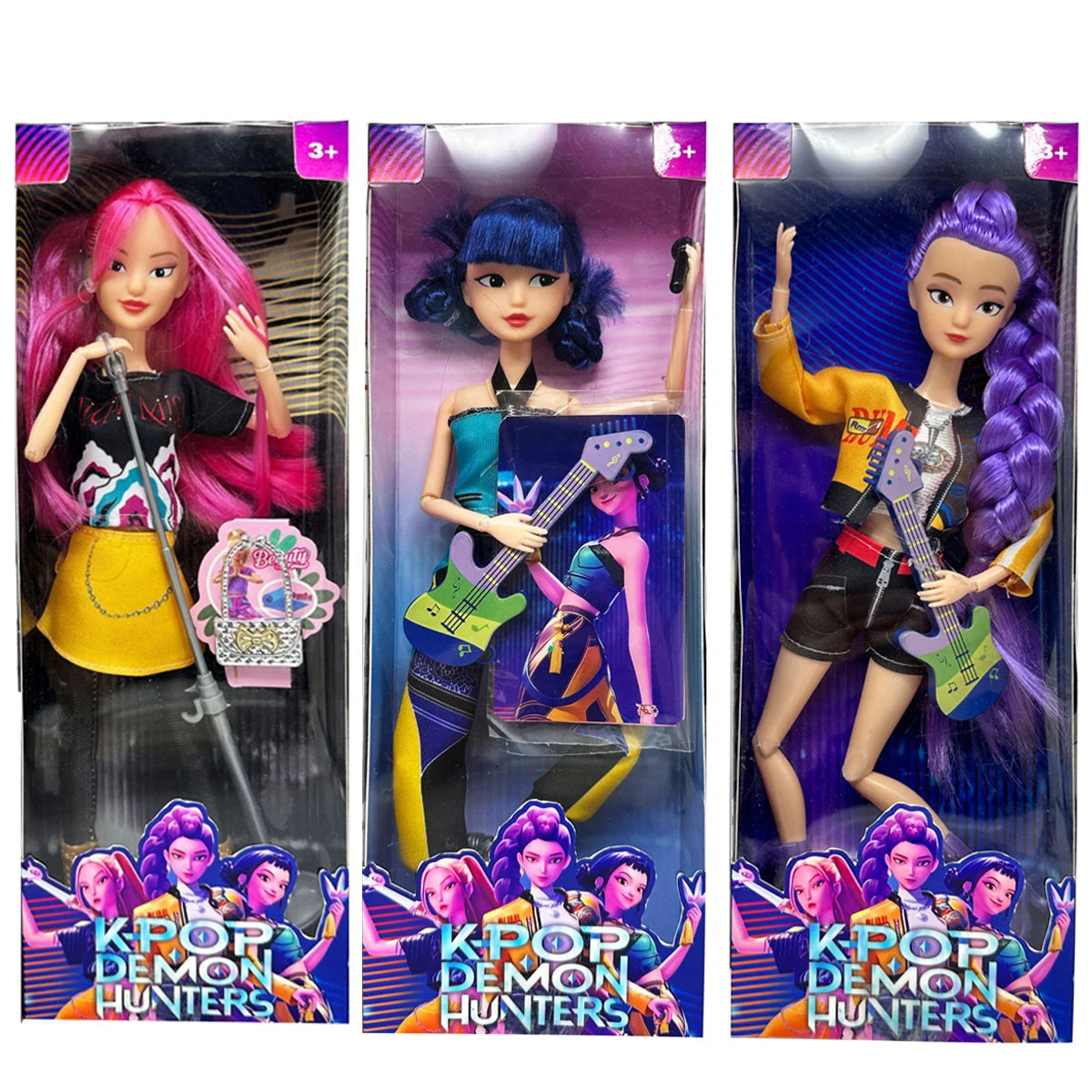 Poupée K-pop Demon hunters Rumi, Zoey et Mira